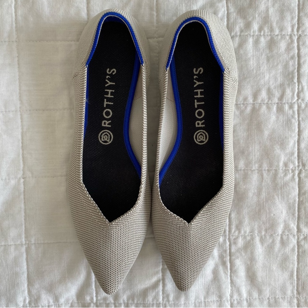 Rothy's Women's Grey The Point Ballet Flats Size 10.5
